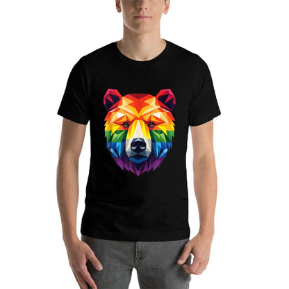 Geometric Bear in LGBT, Gay Pride Bear  Tagless Design T-Shirt