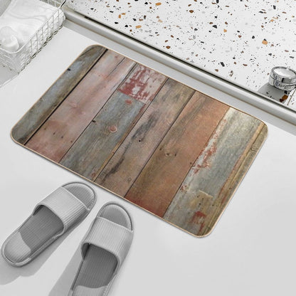 Farmhouse Chic Rustic Western Country Primitive Barn Wood  Fade-Resistant Bath Mat