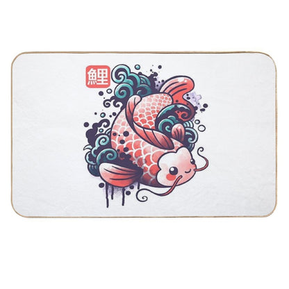 Koi Carp Fish Watercolor  Absorbent Bath Mat
