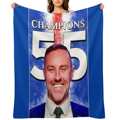 Glasgow Rangers Champions 55 Travel-friendly Throw Blanket