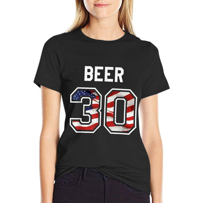 Beer Lover USA Funny 30th Birthday Humor  Durable T-Shirt