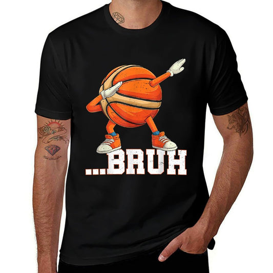 Dabbing Basketball Ball Bruh Funny Boys Sports Player  Summer-ready Fabric T-Shirt