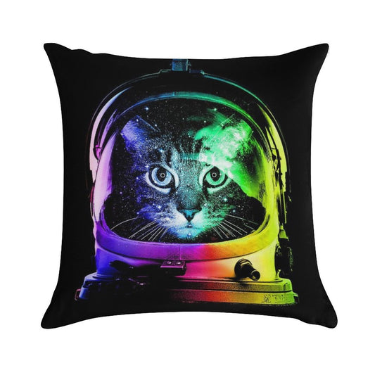 Astronaut Cat Soft Durable Construction Throw Pillow