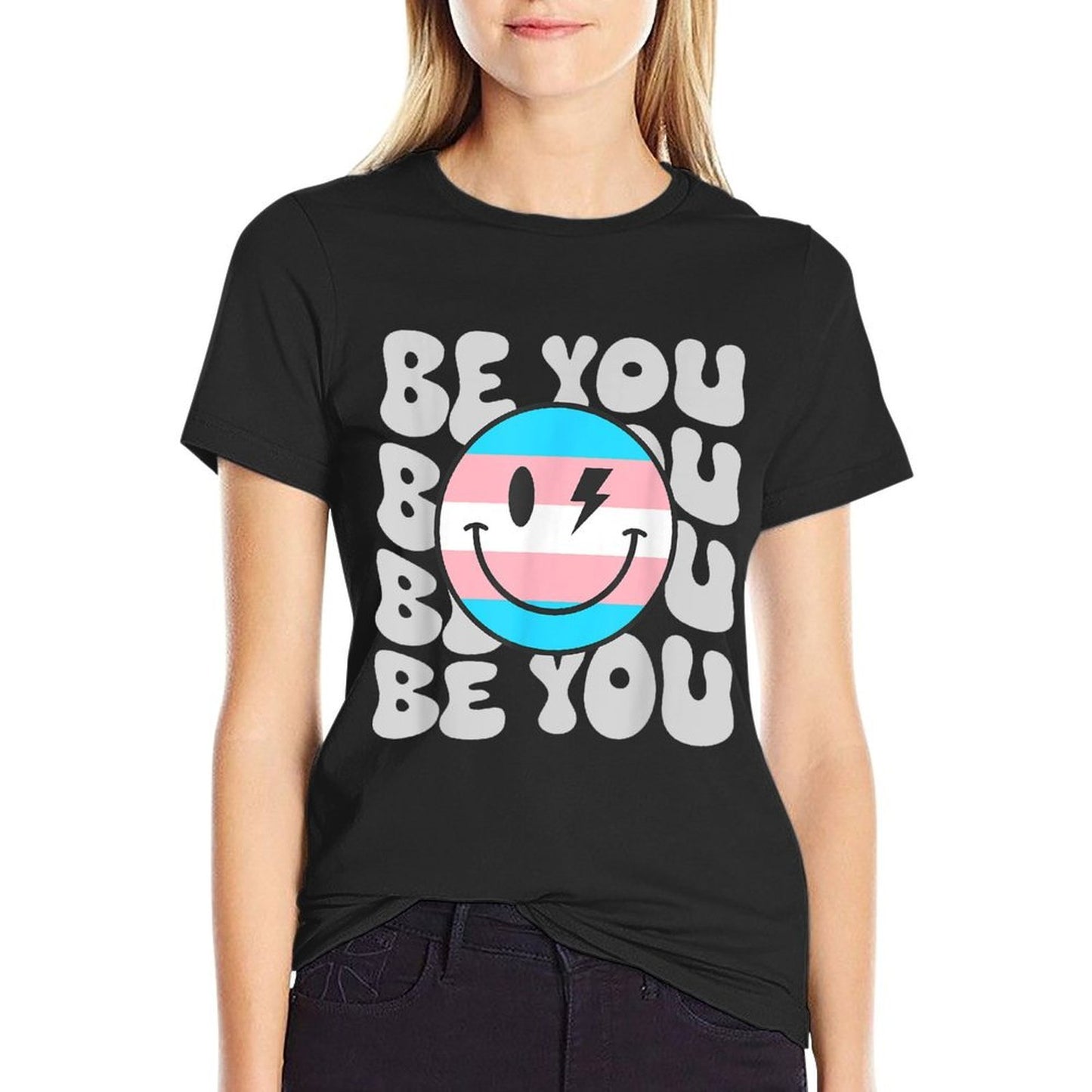 Be You Groovy Smile Face Hippie LGBTQ Transgender Trans  Classic T-Shirt