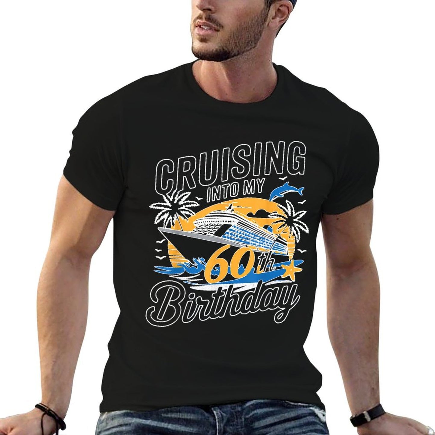 Funny Cruising Into My 60th Birthday Mediterranean Cruise  Durable T-Shirt