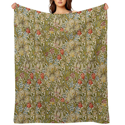 Golden Lilies All-season Throw Blanket