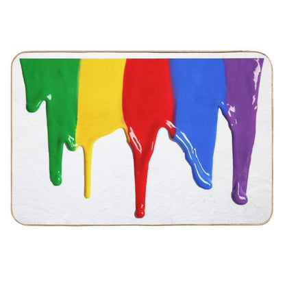 Dripping Rainbow Paint  Easy Maintenance Bath Mat