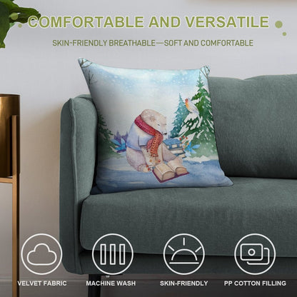 Winter Bear Soft Warmth Comfort Throw Pillow