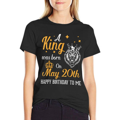 A King Was Born On May 20th Happy Birthday To Me You Dad Son  Polyester Blend T-Shirt