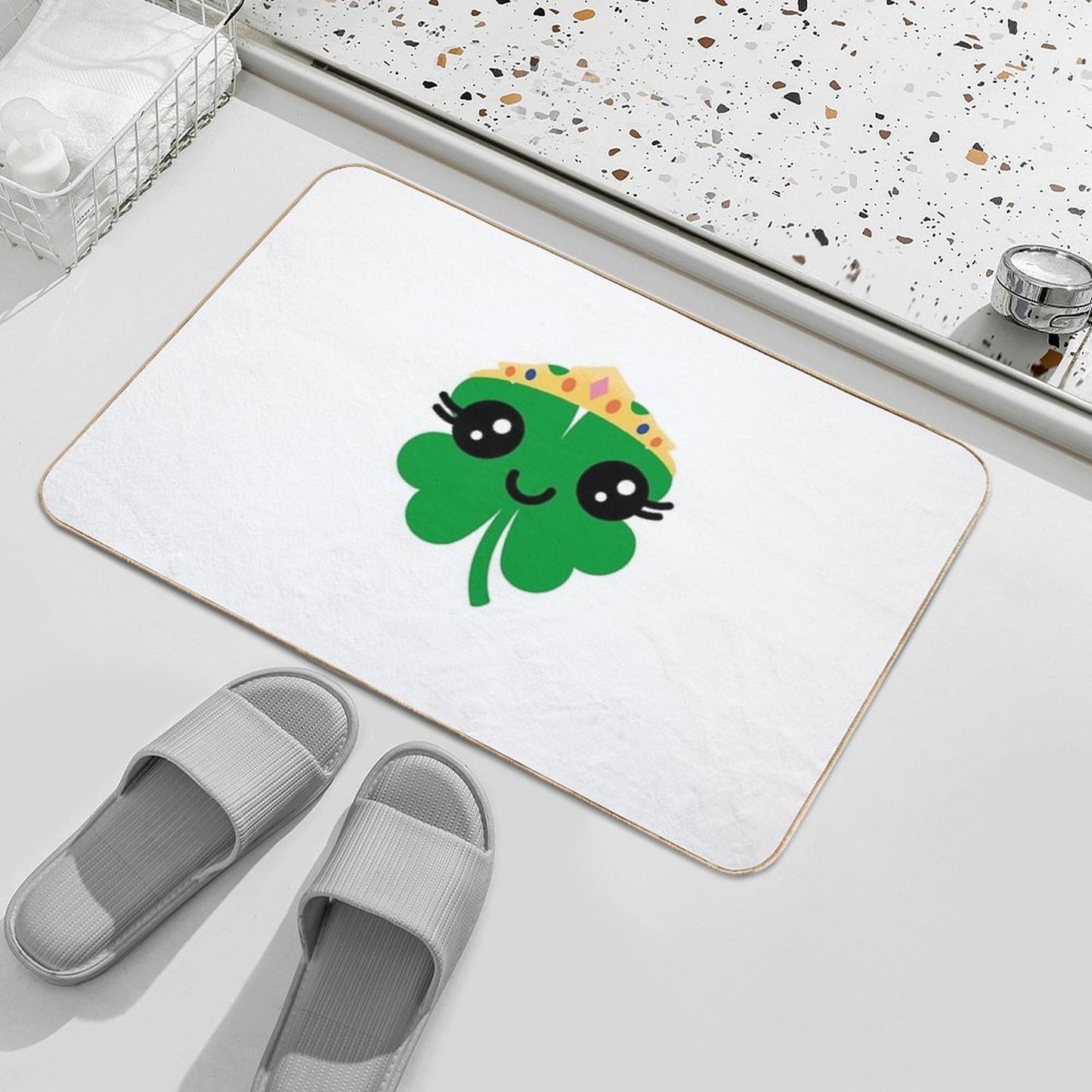 Cutesy Clover  Fade-Resistant Bath Mat