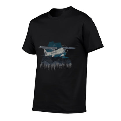 Winter Flying C-172 Skyhawk Airplane Vintage Pilot T-shirt  Eco-friendly Material T-Shirt
