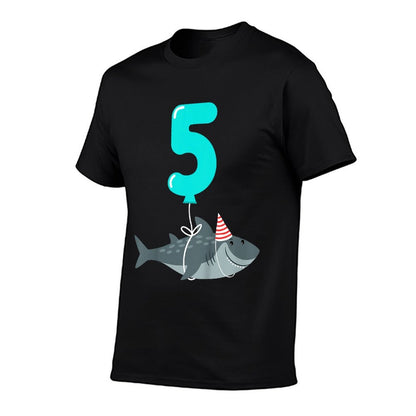 5th Birthday Shark  Cute 5 Year Old Shark Gift  Odor-resistant T-Shirt