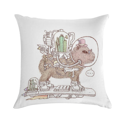 Capybara Space Suits Soft Easy Maintenance Throw Pillow
