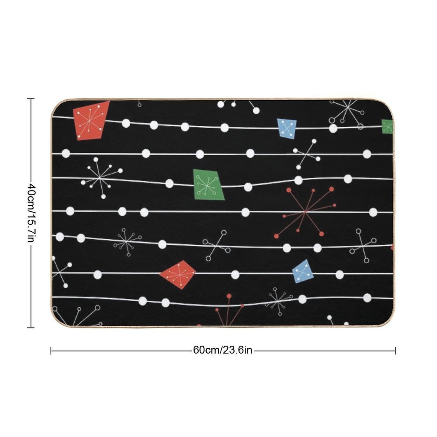 Midcentury Modern Starbursts  Versatile Bath Mat