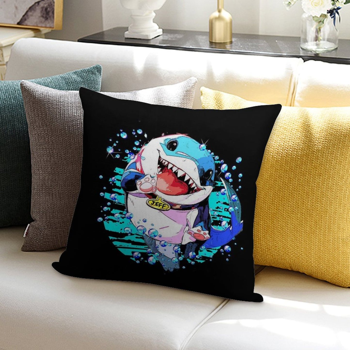 Jeff The Land Shark Soft Anti-Pilling Throw Pillow