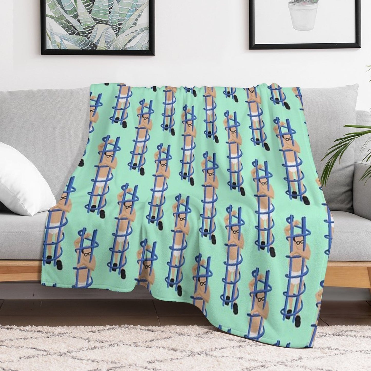 Trapped Wrinkle-free Throw Blanket