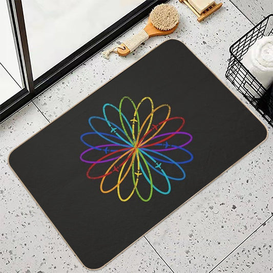 Infinite Rainbow Flower Flight  Versatile Bath Mat