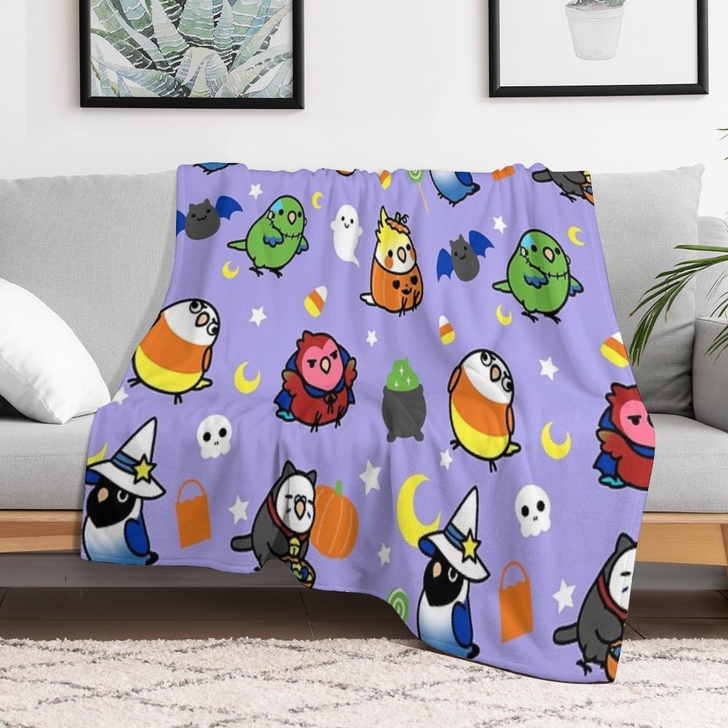 Chubby Bird Halloween Adventures V2 Versatility Throw Blanket