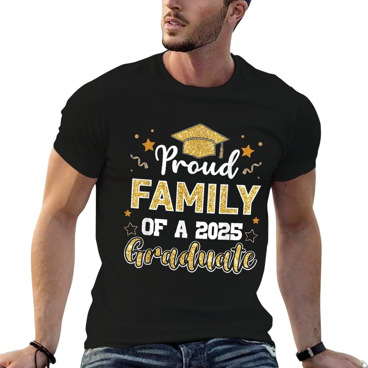 Family Senior 2025 Proud Family Of A Class Of 2025 Graduate  Eco-friendly Material T-Shirt
