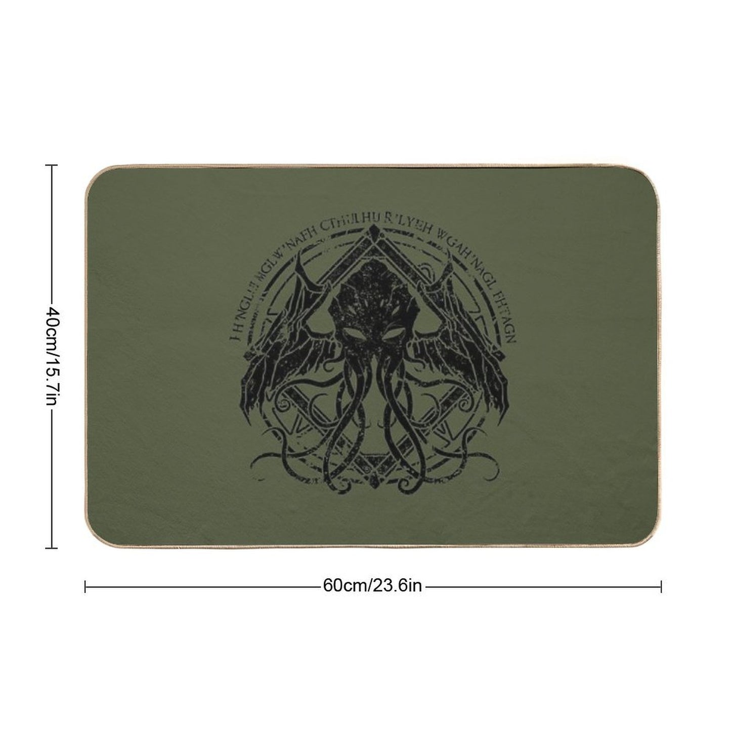 Cthulhu - Lovecraft - Distressed Chant Design V2  Fade-Resistant Bath Mat