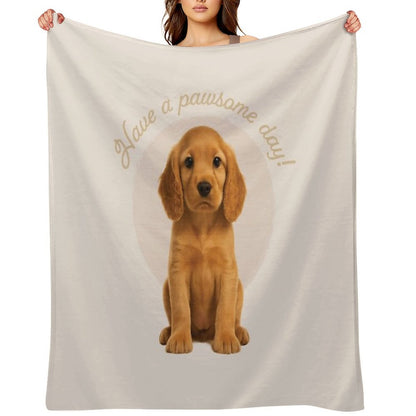 Cocker Spaniel Puppy – Have A Pawsome Day - Mocha Anti-pilling Throw Blanket