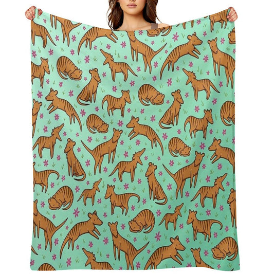 Thylacine Pattern Multi-functional Throw Blanket