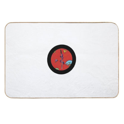 Okinawan Weapon Art Red  Easy Maintenance Bath Mat