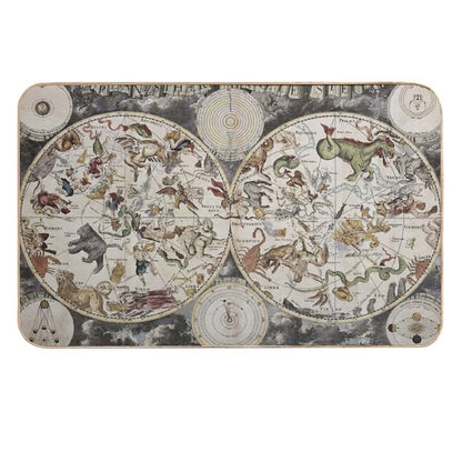 Vintage Celestial Star Map  Easy Maintenance Bath Mat
