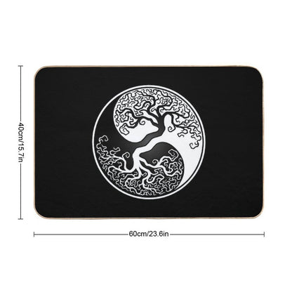 White And Black Tree of Life Yin Yang  Versatile Bath Mat