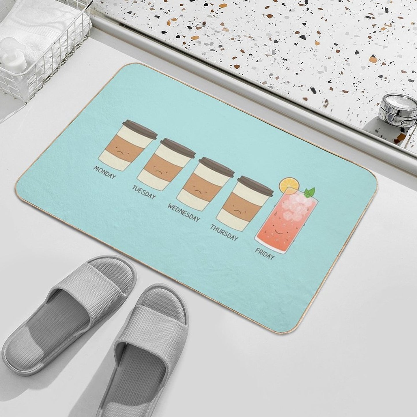 Happy Friday!  Dirt-Trapping Bath Mat