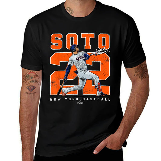 Number & Portrait Juan Soto New York Baseball MLBPA  Fade-proof Color T-Shirt