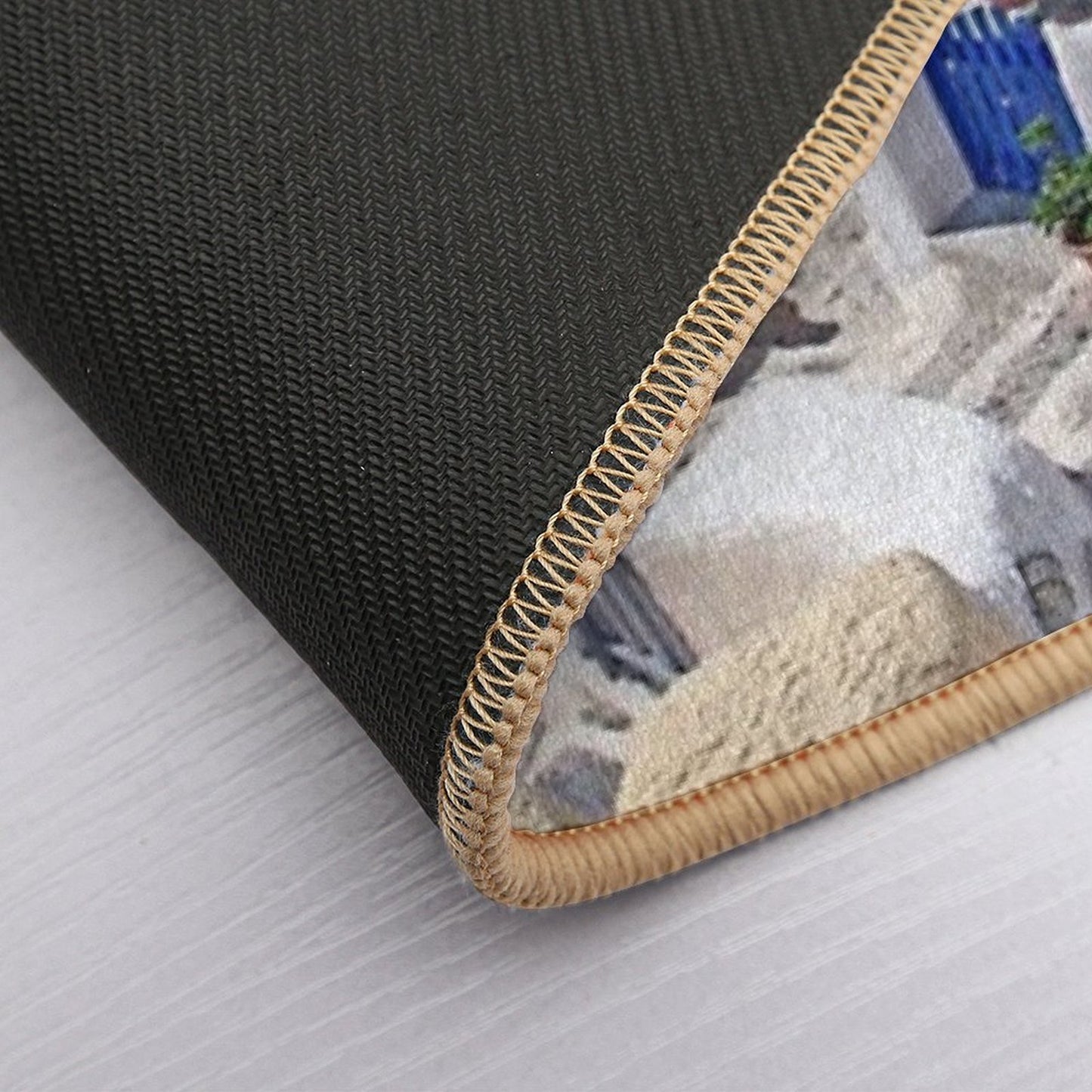 Greek Islands City  Long-Lasting Bath Mat