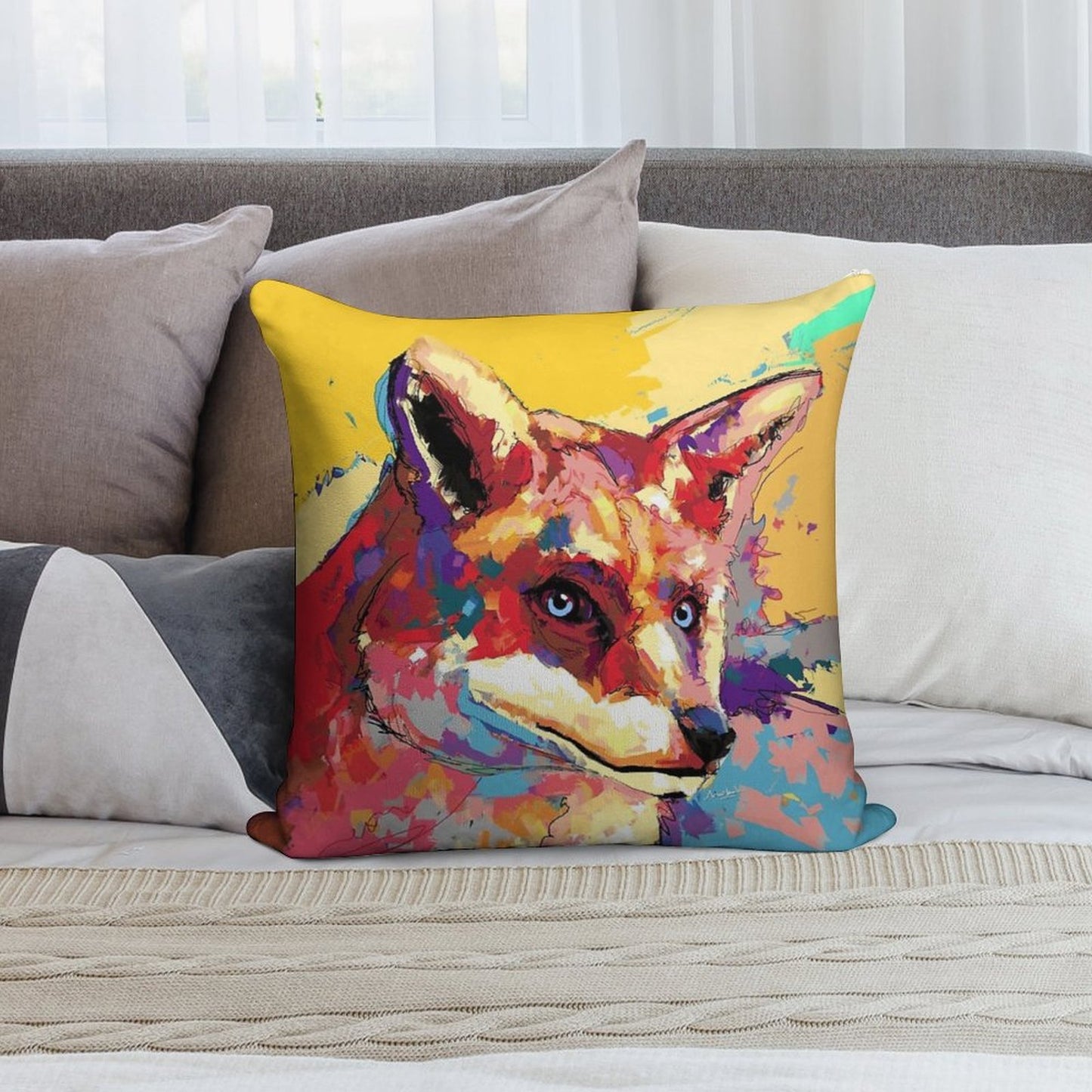 Fox Soft Home Decor Throw Pillow