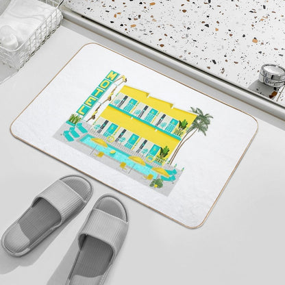 Vintage Motel Pool  Repositionable Bath Mat