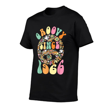 Groovy Since 1966 Peace For Vintage Birthday Party 60s 70s  Vintage-inspired T-Shirt