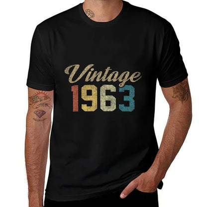 1963 60th Birthday - Happy 60th Birthday Vintage  Ribbed Collar T-Shirt