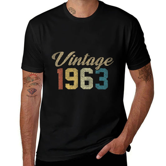 1963 60th Birthday - Happy 60th Birthday Vintage  Ribbed Collar T-Shirt
