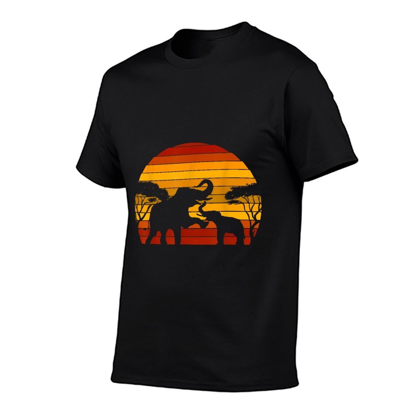 Retro Africa Animal Zoo Keeper Gift Safari Sunset Elephant  Heathered Texture T-Shirt