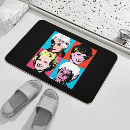 Golden Warhol Girls  Stain-Proof Bath Mat