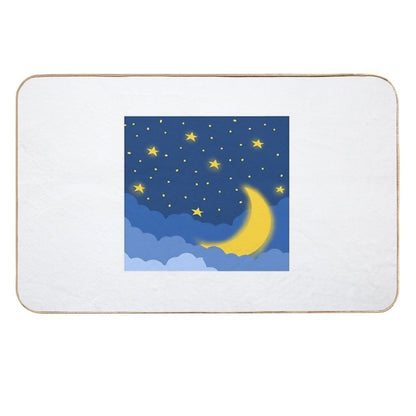 Moon Midnight Flat Design  Non-Slip Bath Mat